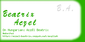 beatrix aczel business card