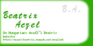 beatrix aczel business card